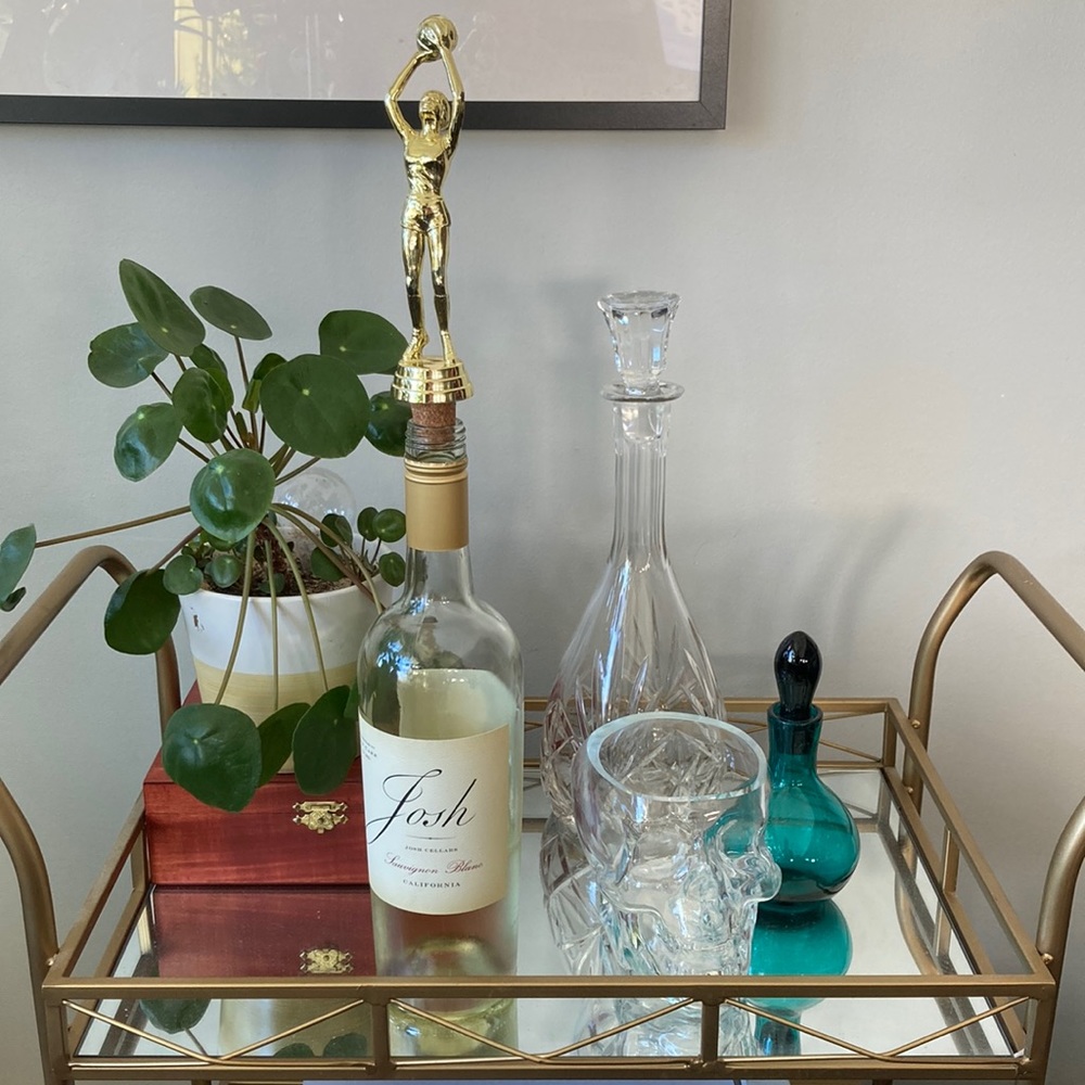Handmade Trophy Wine Toppers-basketball